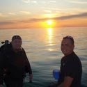 Tony and Jason at a Lake Erie sunset